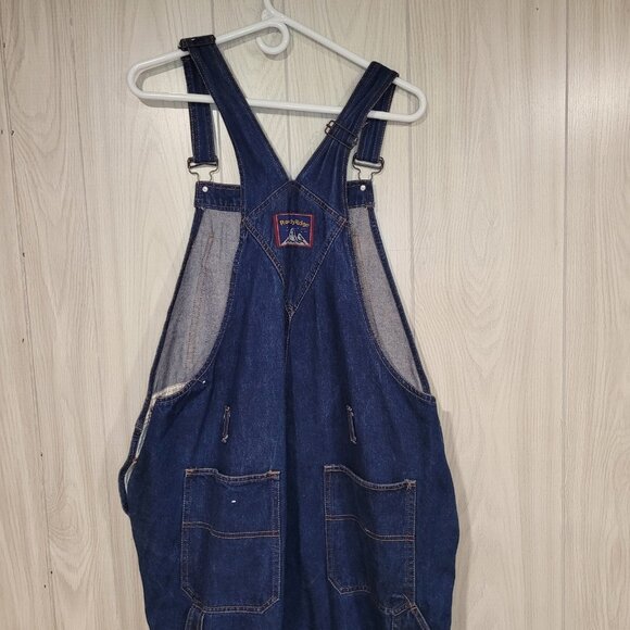 Vintage Roundy Ridge Bib Denim Blue Jean Carpenter Overalls Size 40 - Picture 5 of 8